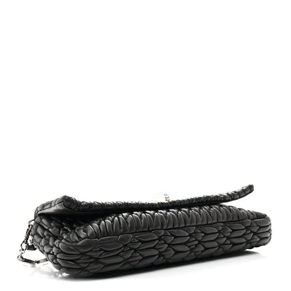 Miu Miu Nappa Matelasse Crystal Flap Clutch Black 4 of 10