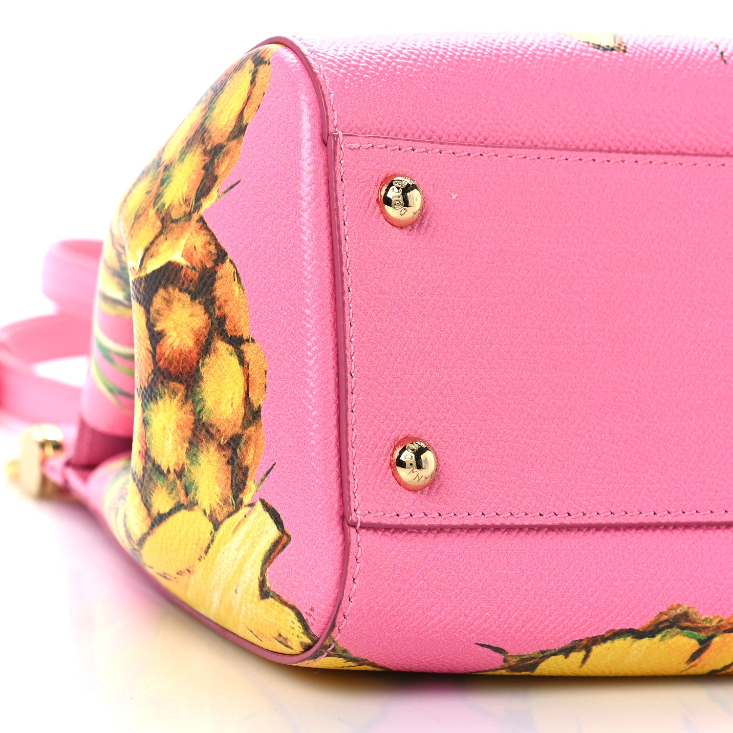 Dolce & Gabbana Dauphine Pineapple Print Small Miss Sicily Satchel Rosa 7 of 8