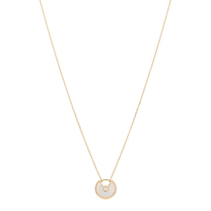 Cartier 18K Yellow Gold Diamond Mother of Pearl XS Amulette de Cartier Pendant Necklace 1 of 4