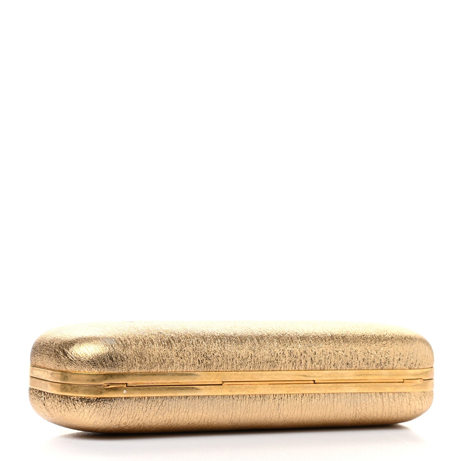 Alexander McQueen Nappa Metallic Twin Skull Box Clutch Gold 4 of 11