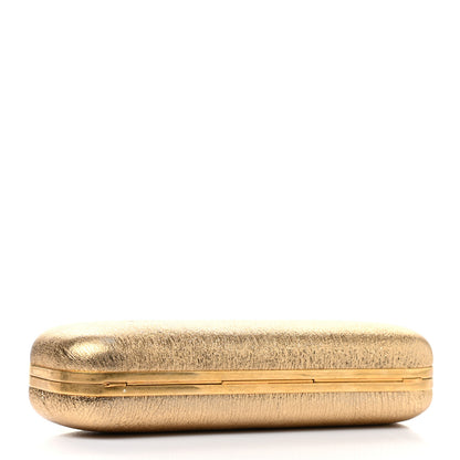 Alexander McQueen Nappa Metallic Twin Skull Box Clutch Gold 4 of 11