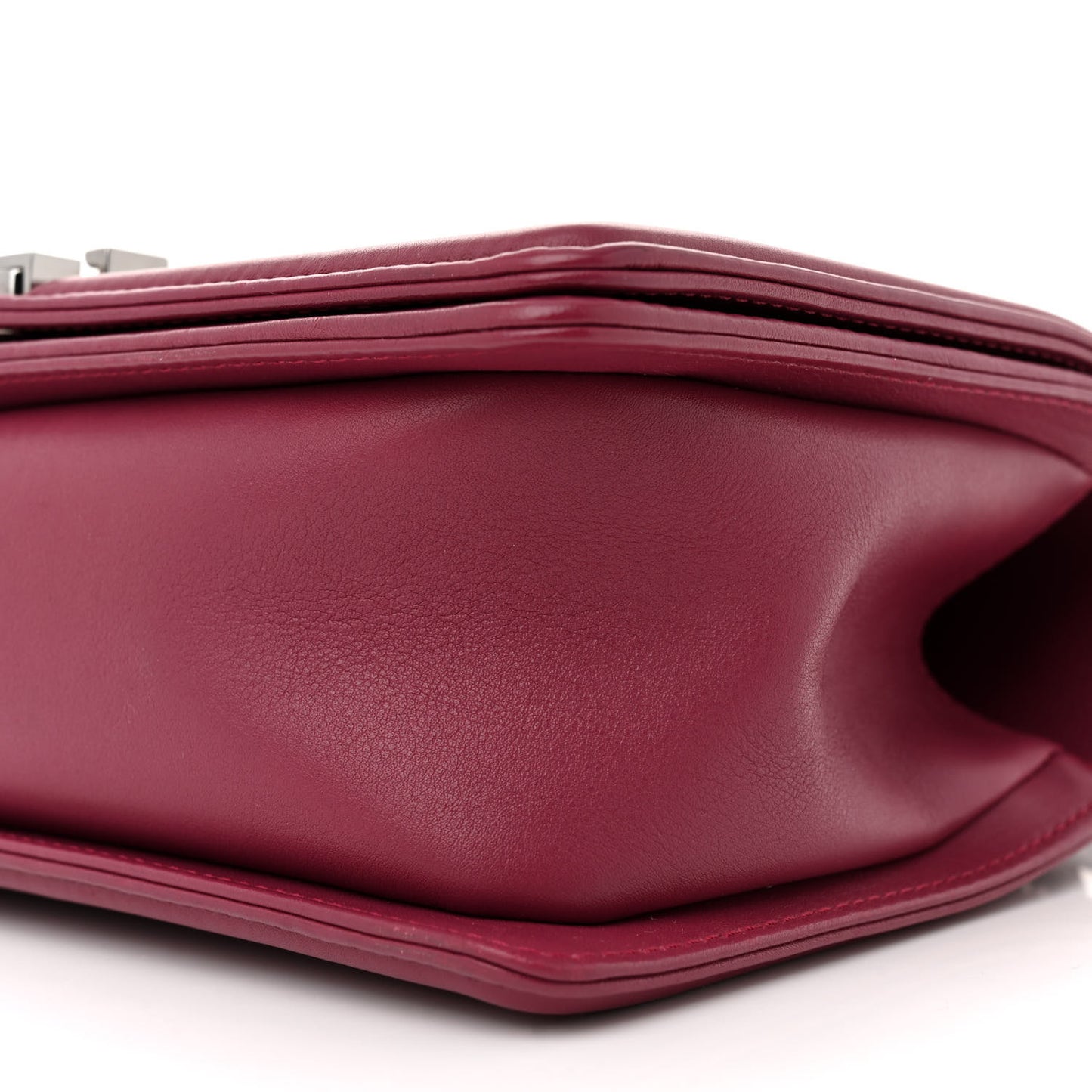 Calfskin Chevron Quilted Medium Boy Flap Dark Pink