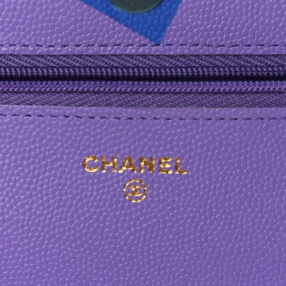Chanel Caviar Quilted Wallet On Chain WOC Purple 6 of 10