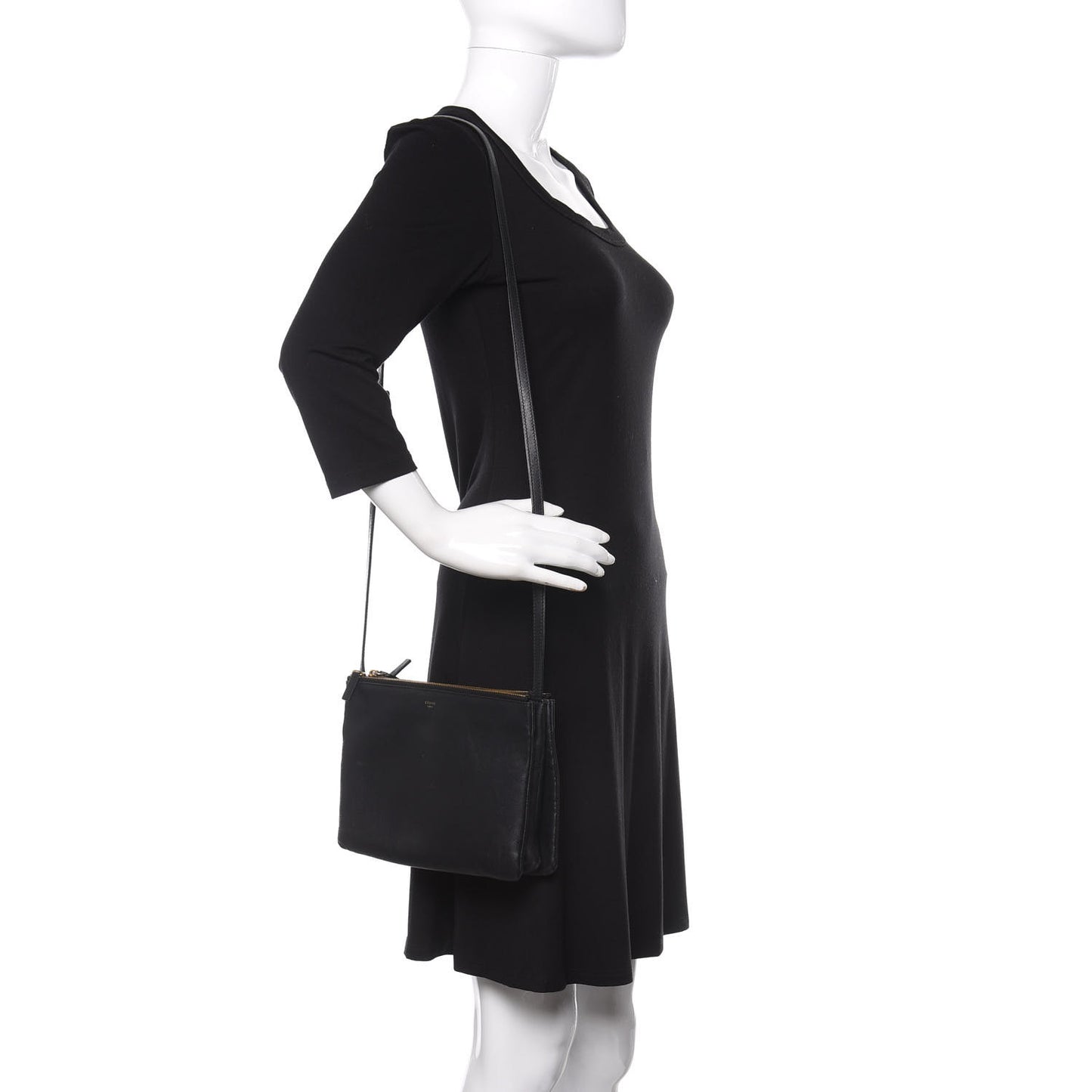 Lambskin Small Trio Crossbody Bag Black