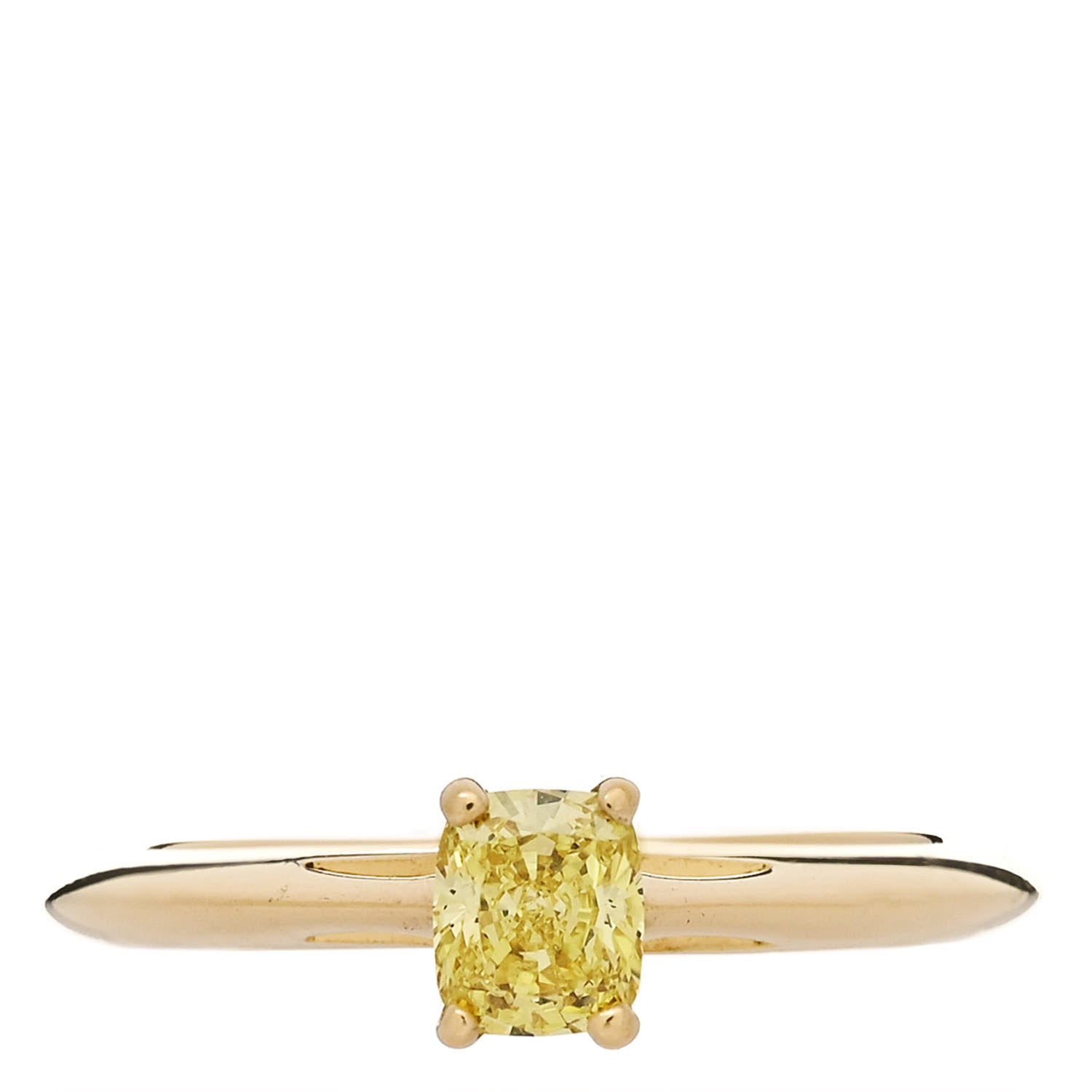 Tiffany 18K Yellow Gold Fancy Yellow Diamond .29ct Solitaire Cushion Cut Engagement Ring 43 2.75 1 of 5