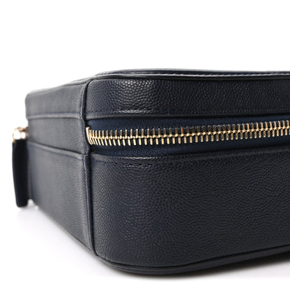 Chanel Caviar Quilted Medium CC Filigree Vanity Case Navy 10 of 10