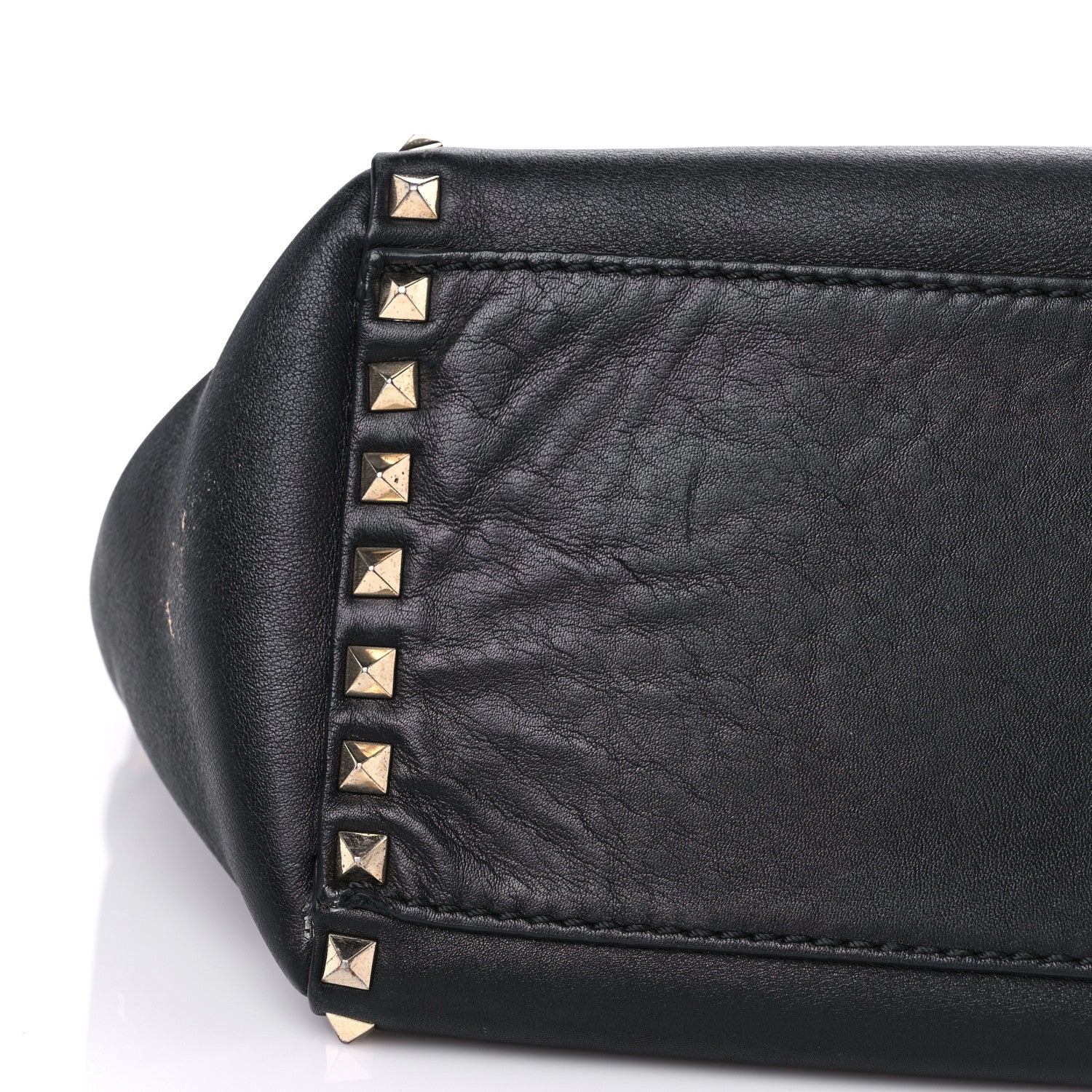 Valentino Garavani Vitello Rockstud Double Handle Tote Black 17 of 28