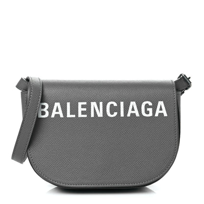 Balenciaga Grained Calfskin Logo Ville Day Bag XS Gris Perle Fonce White 1 of 9