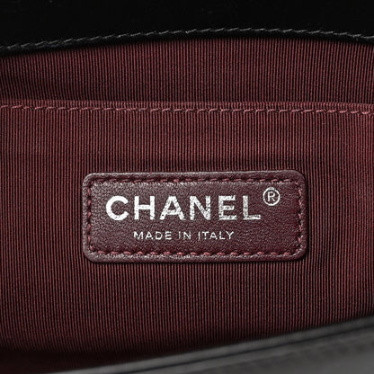 Chanel Glazed Calfskin Quilted Medium Chain Around Boy Flap Black 6 of 12