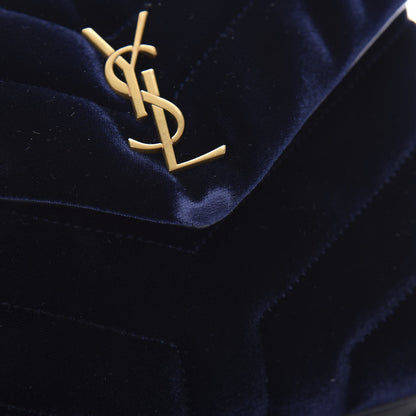 Saint Laurent Velvet Y Quilted Monogram Toy Loulou Crossbody Navy 11 of 11
