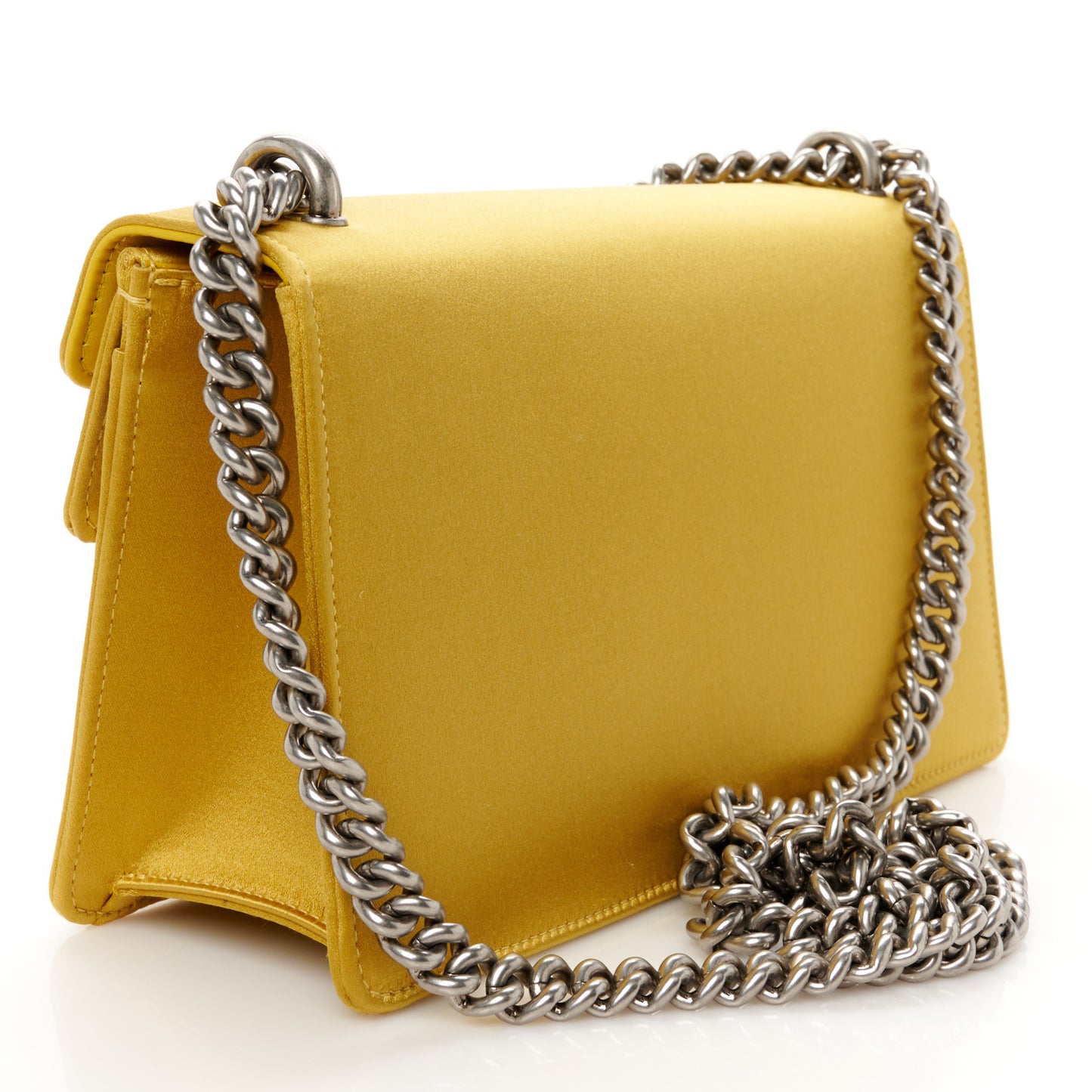 Satin Silk Crystal Small Dionysus Shoulder Bag Gold Black Diamond