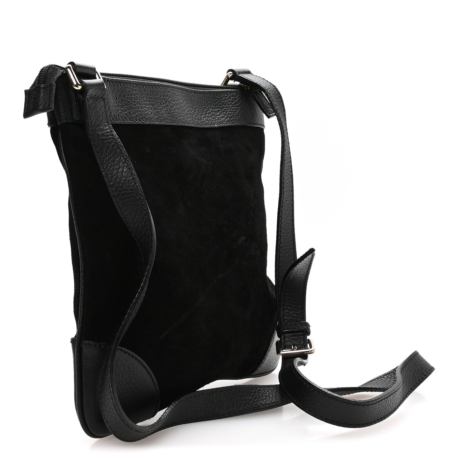 Gucci Guccissima Suede Crossbody Bag Black 3 of 10