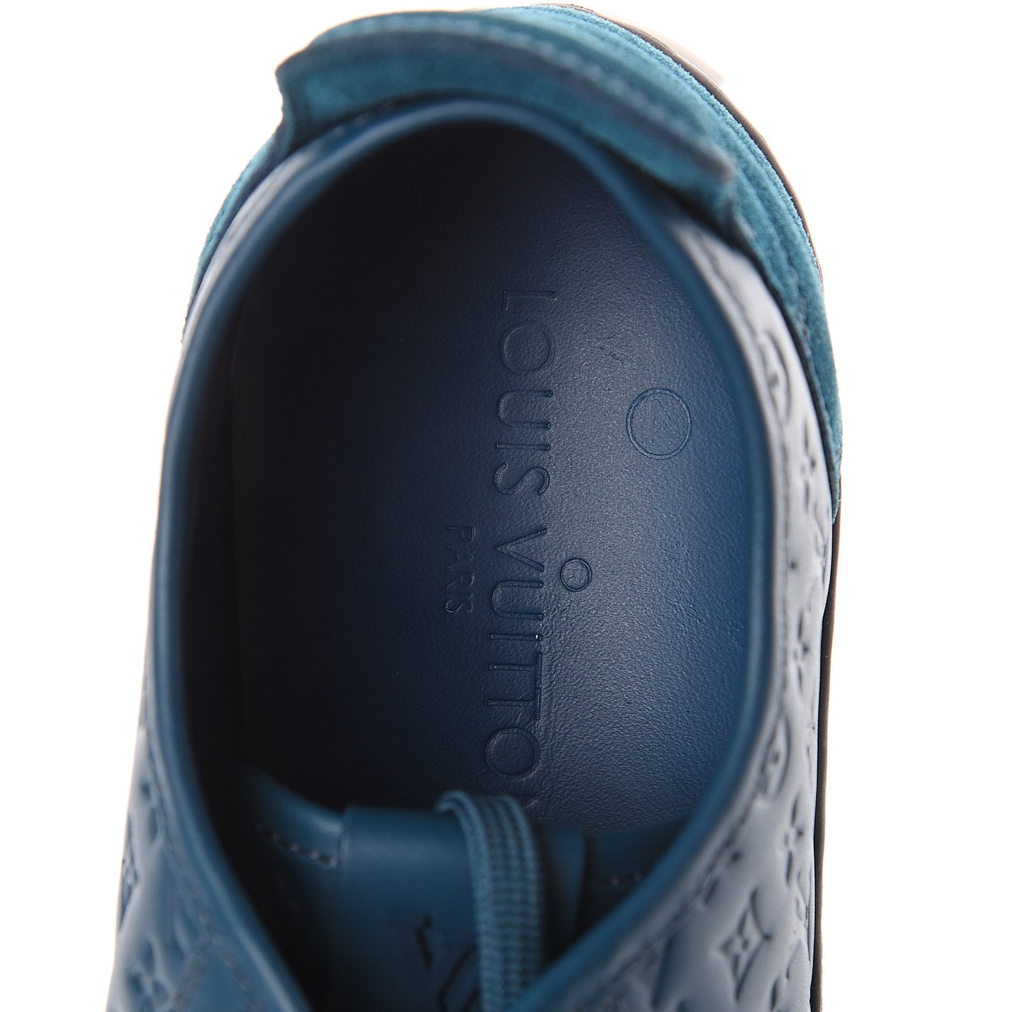 Calfskin Embossed Monogram Punchy Sneakers 37 Navy