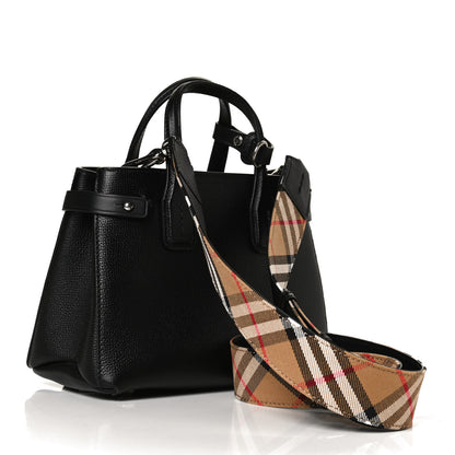 Burberry Grainy Calfskin House Check Baby Banner Tote Black 2 of 11