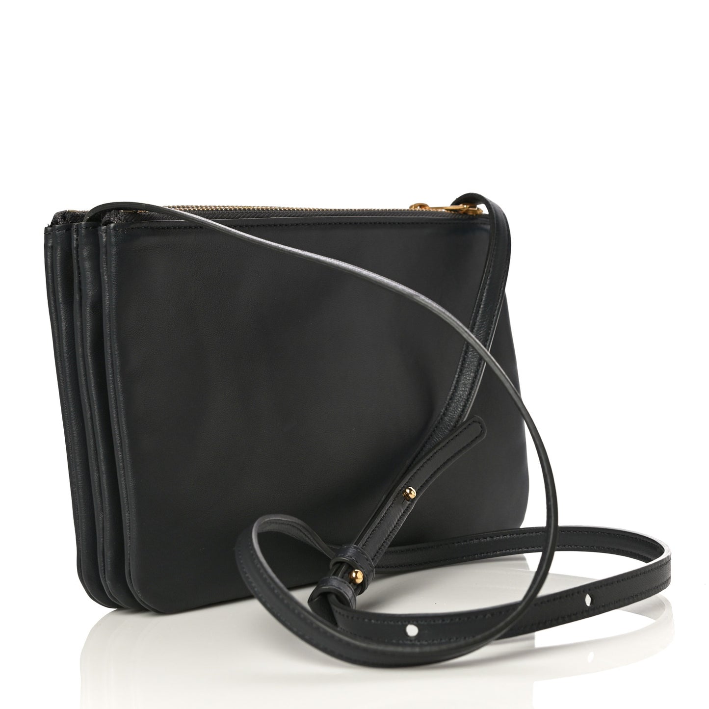 Lambskin Small Trio Crossbody Bag Medium Grey