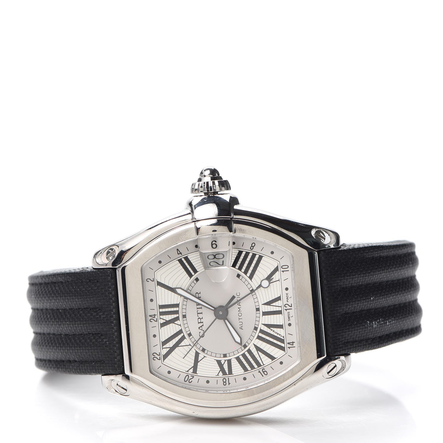 Cartier Stainless Steel Nylon 42mm Roadster GMT Automatic Watch 2 of 8