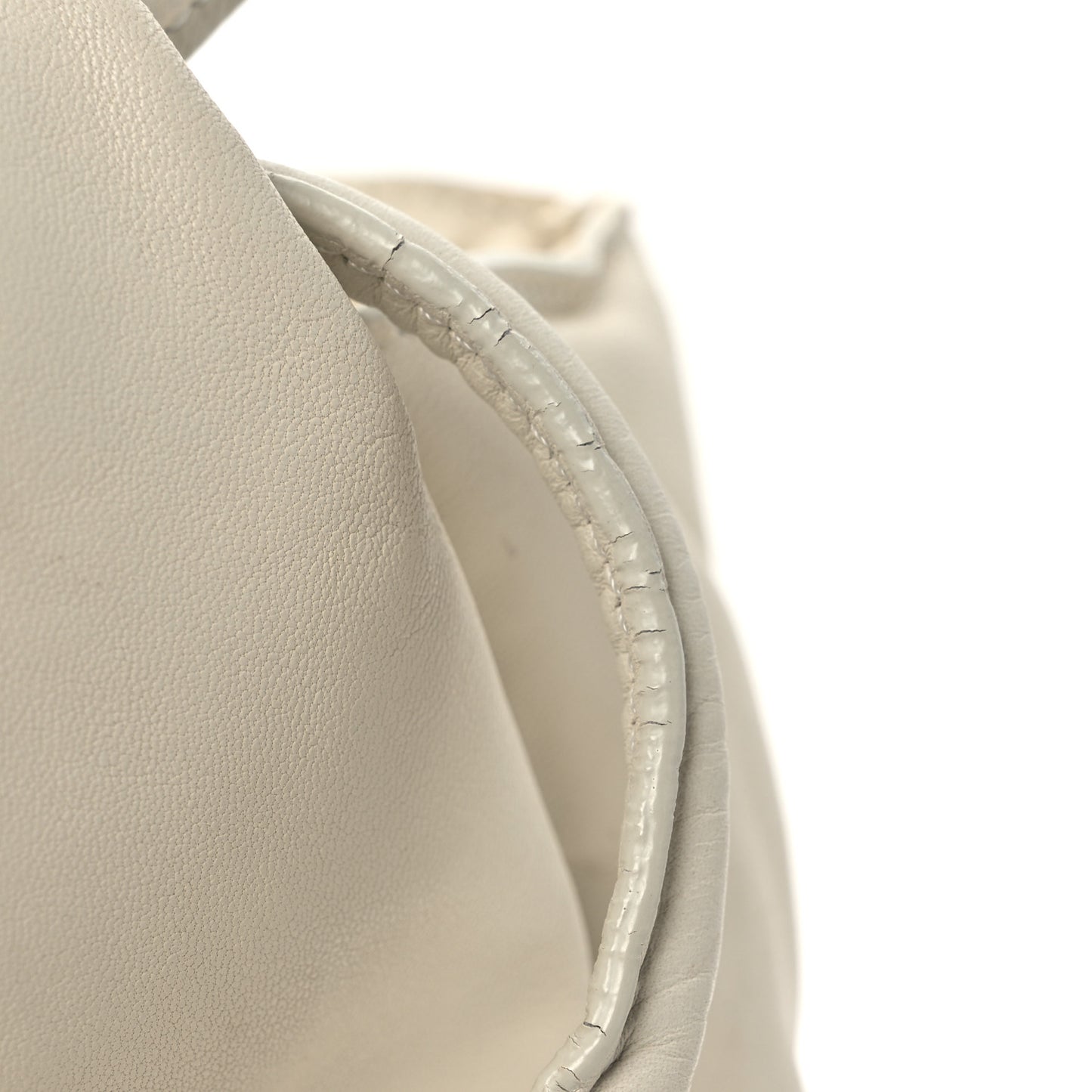 Goatskin Pillow Bucket Bag White