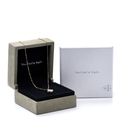 Van Cleef & Arpels 18K Yellow Gold Mother of Pearl Sweet Alhambra Pendant Necklace 7 of 7