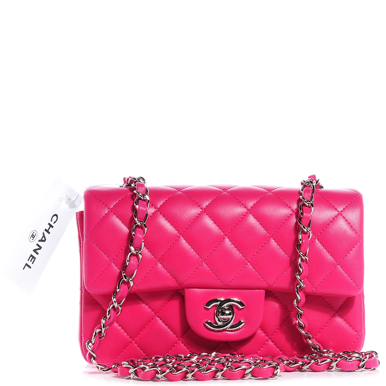 Chanel Lambskin Quilted Mini Flap Dark Pink 1 of 8