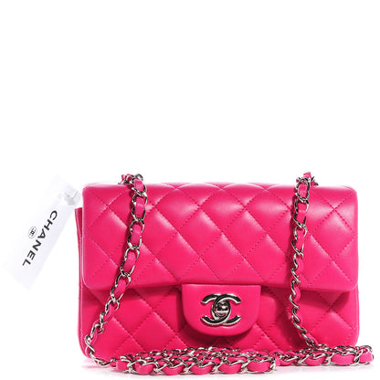 Chanel Lambskin Quilted Mini Flap Dark Pink 1 of 8