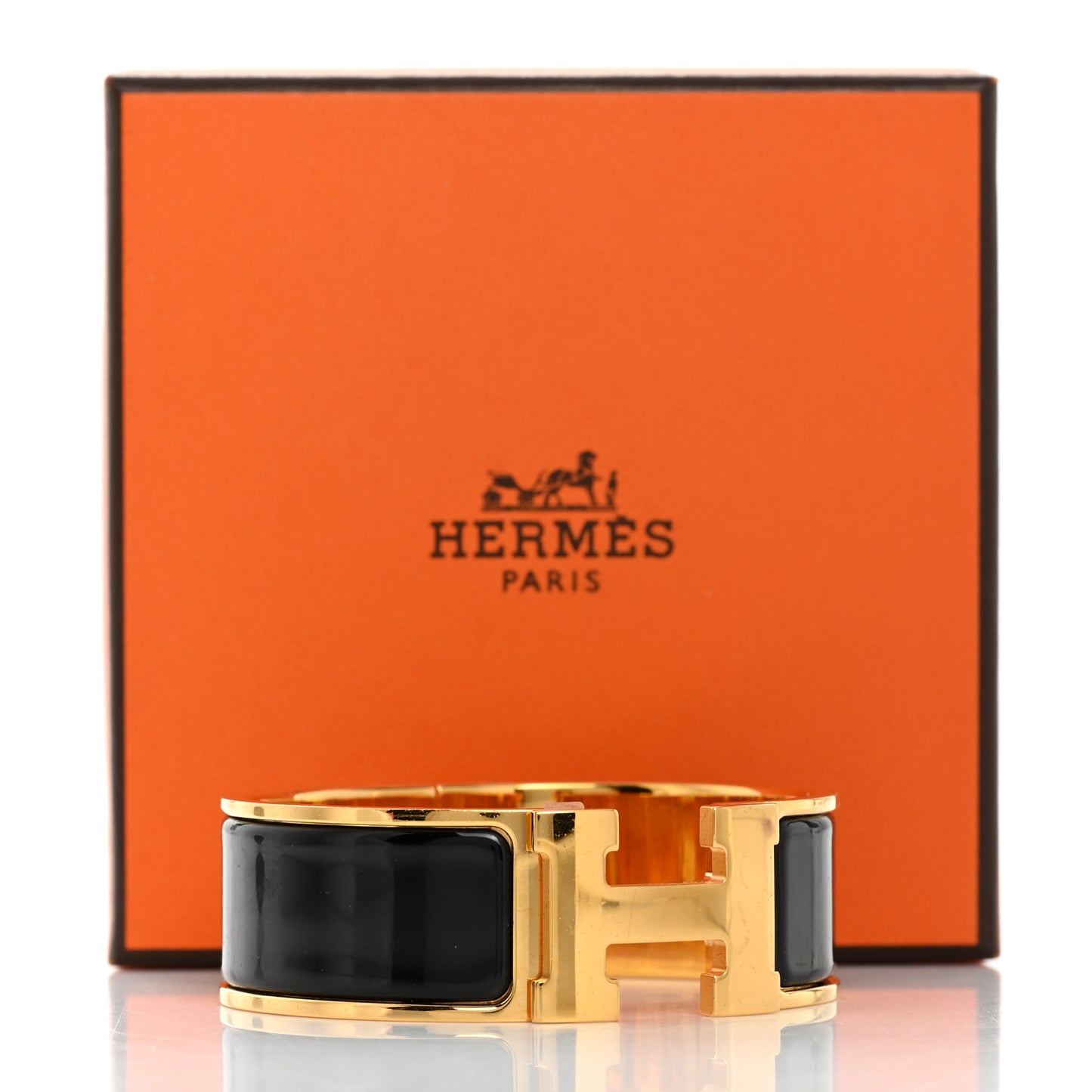 Enamel Wide Clic Clac H Bracelet PM Black