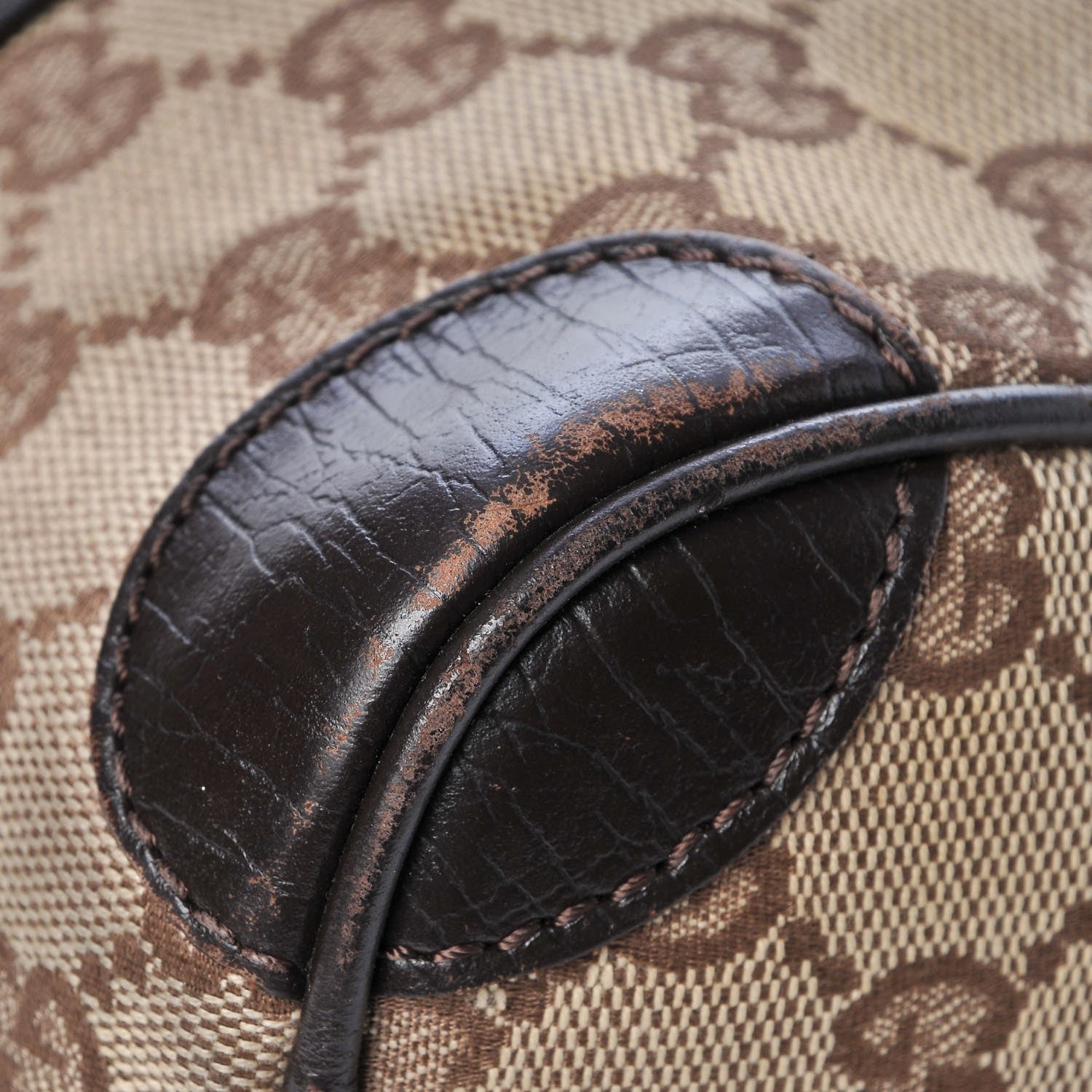 Gucci Monogram Vintage Web Mini Boston Dark Brown 13 of 26