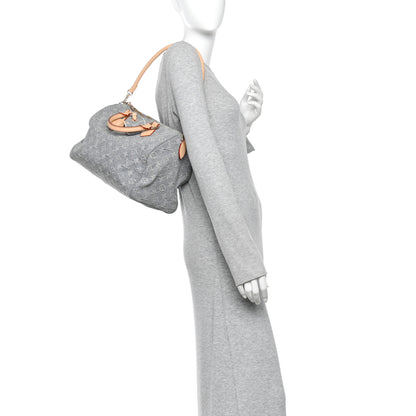 Louis Vuitton Monogram Denim Speedy Soft 30 Washed Gray 2 of 9