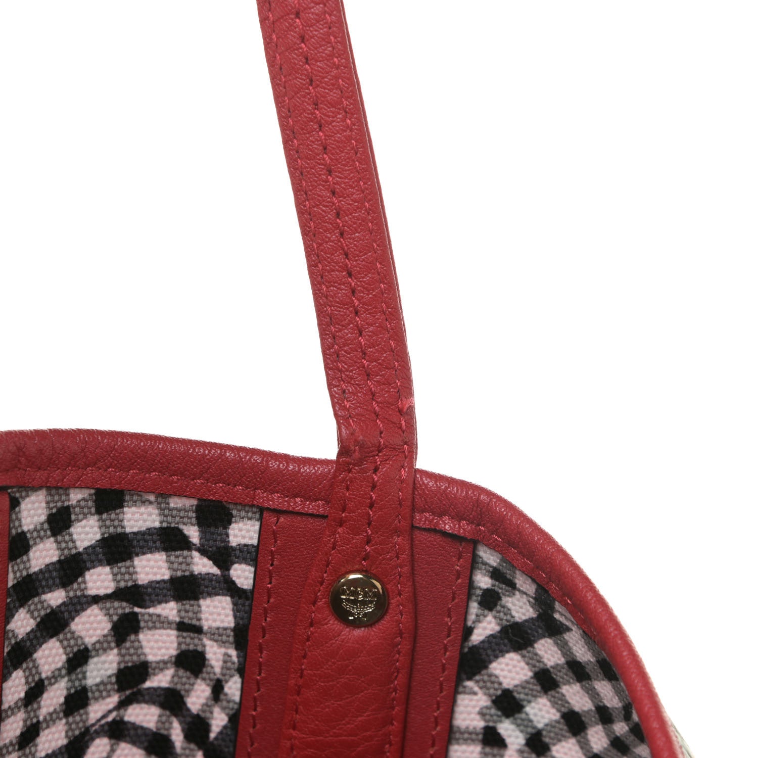 MCM Visetos Large Liz Reversible Shopper Tote Ruby Red 16 of 16