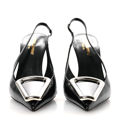 Saint Laurent Vernice Grupy Avenue 95 Slingback Pumps 38 Black 3 of 13