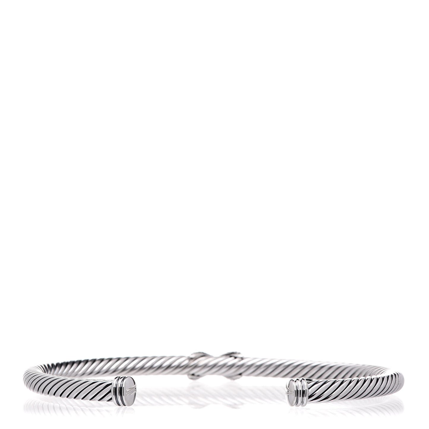 Sterling Silver Diamond 4mm X Cable Bracelet
