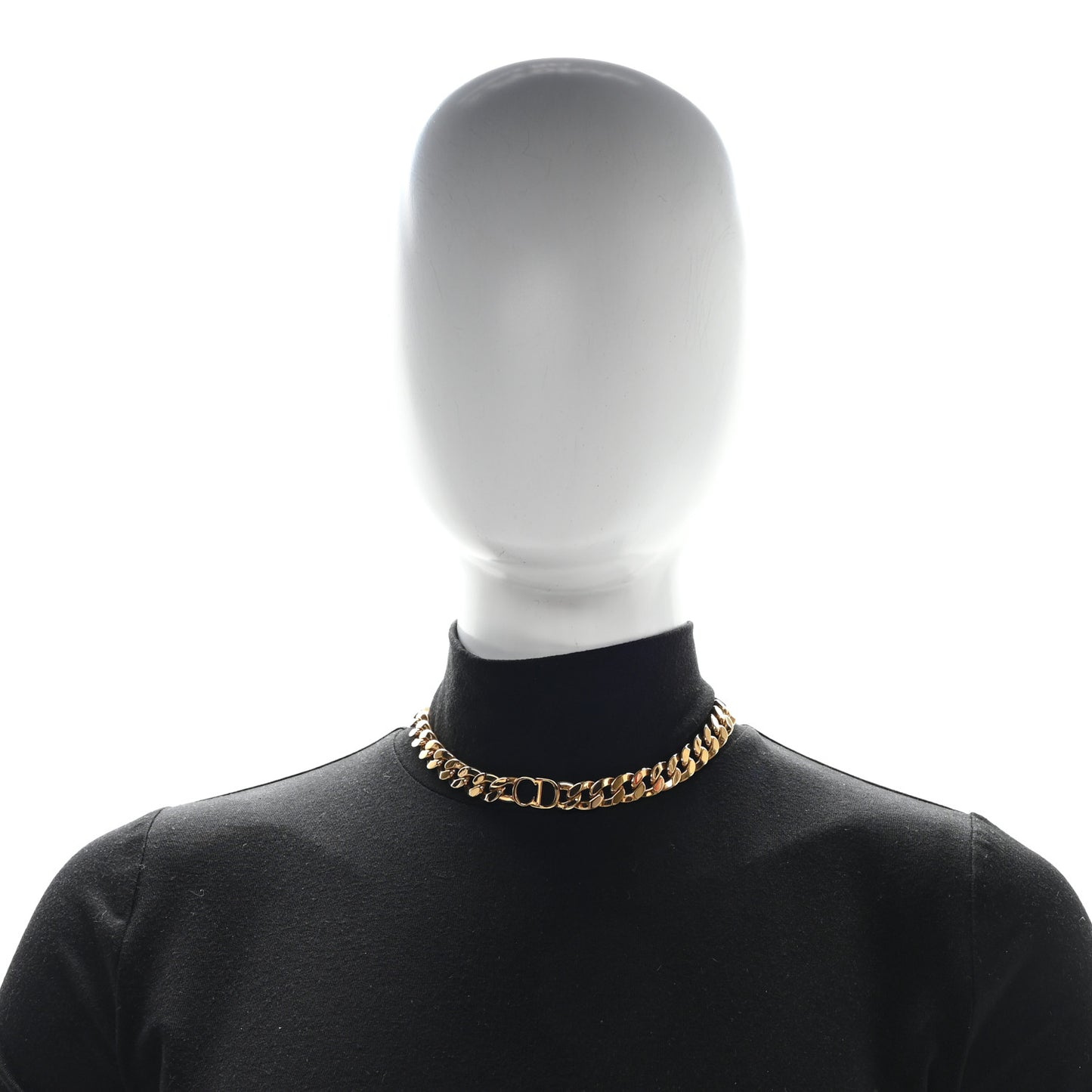 Metal CD Choker Necklace Gold