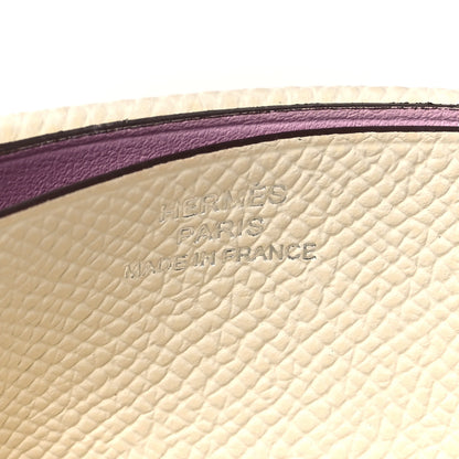 Hermes Epsom Card Case Nata Mauve Sylvestre 6 of 9