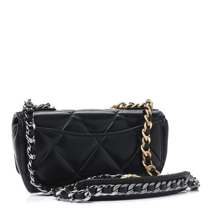 Chanel Goatskin Quilted Chanel 19 Glasses Case With Chain Black 2 of 3