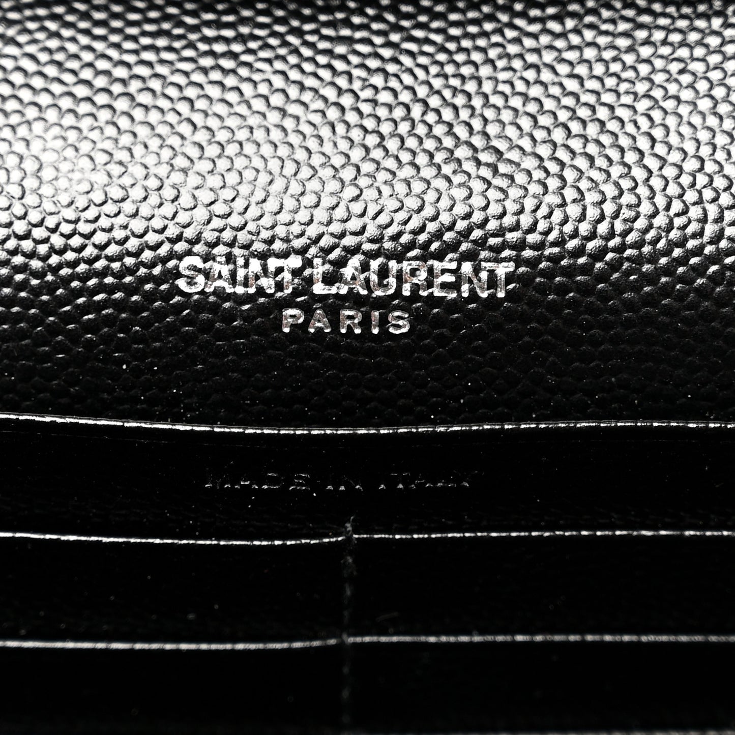 Grain De Poudre Matelasse Chevron Monogram Chain Wallet Black