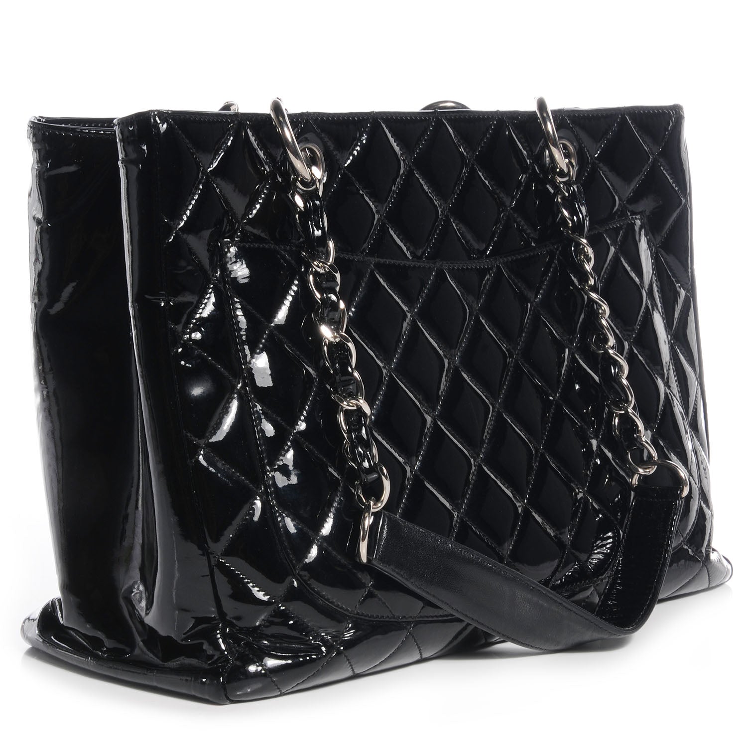 Chanel Patent Grand Shopping Tote GST Black 3 of 7