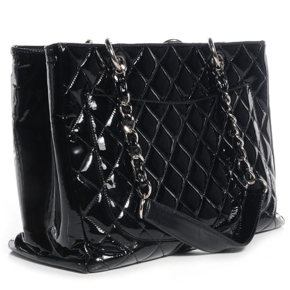 Chanel Patent Grand Shopping Tote GST Black 3 of 7