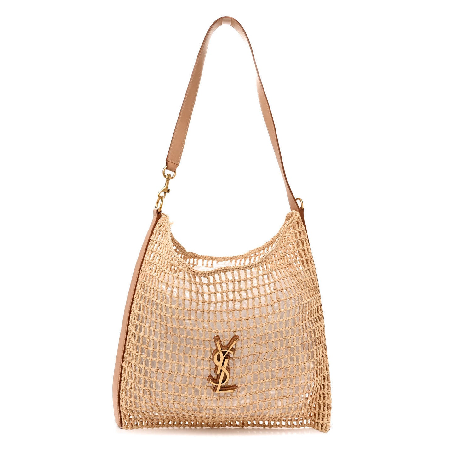 Raffia Calfskin Oxalis Shoulder Bag Naturale