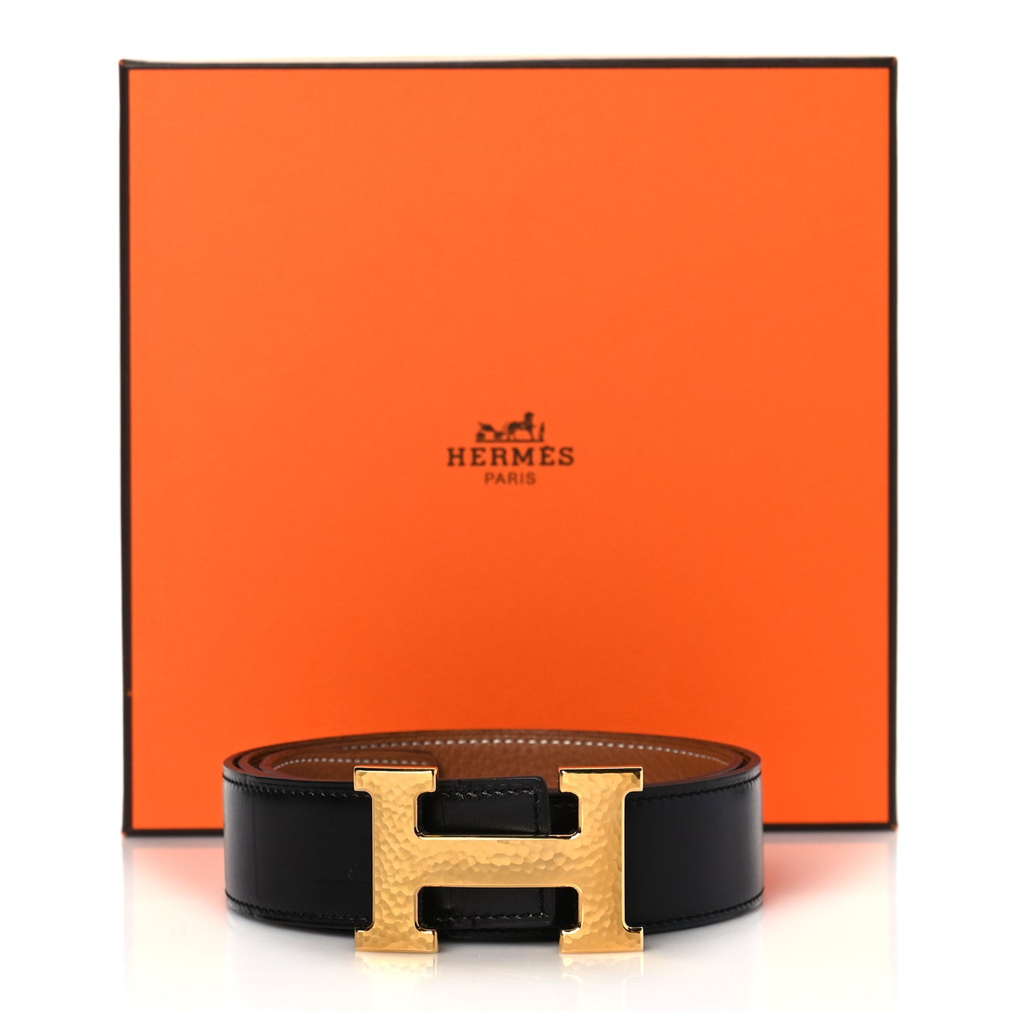 Box Togo 32mm Martelee Constance Belt 85 Black Gold