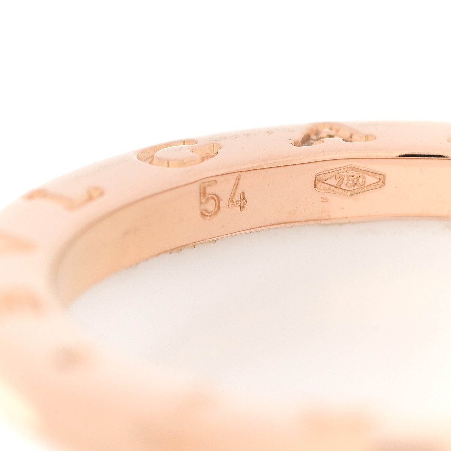 Bulgari 18K Rose Gold White Ceramic B.Zero1 Four-Band Ring 54 6.75 4 of 6