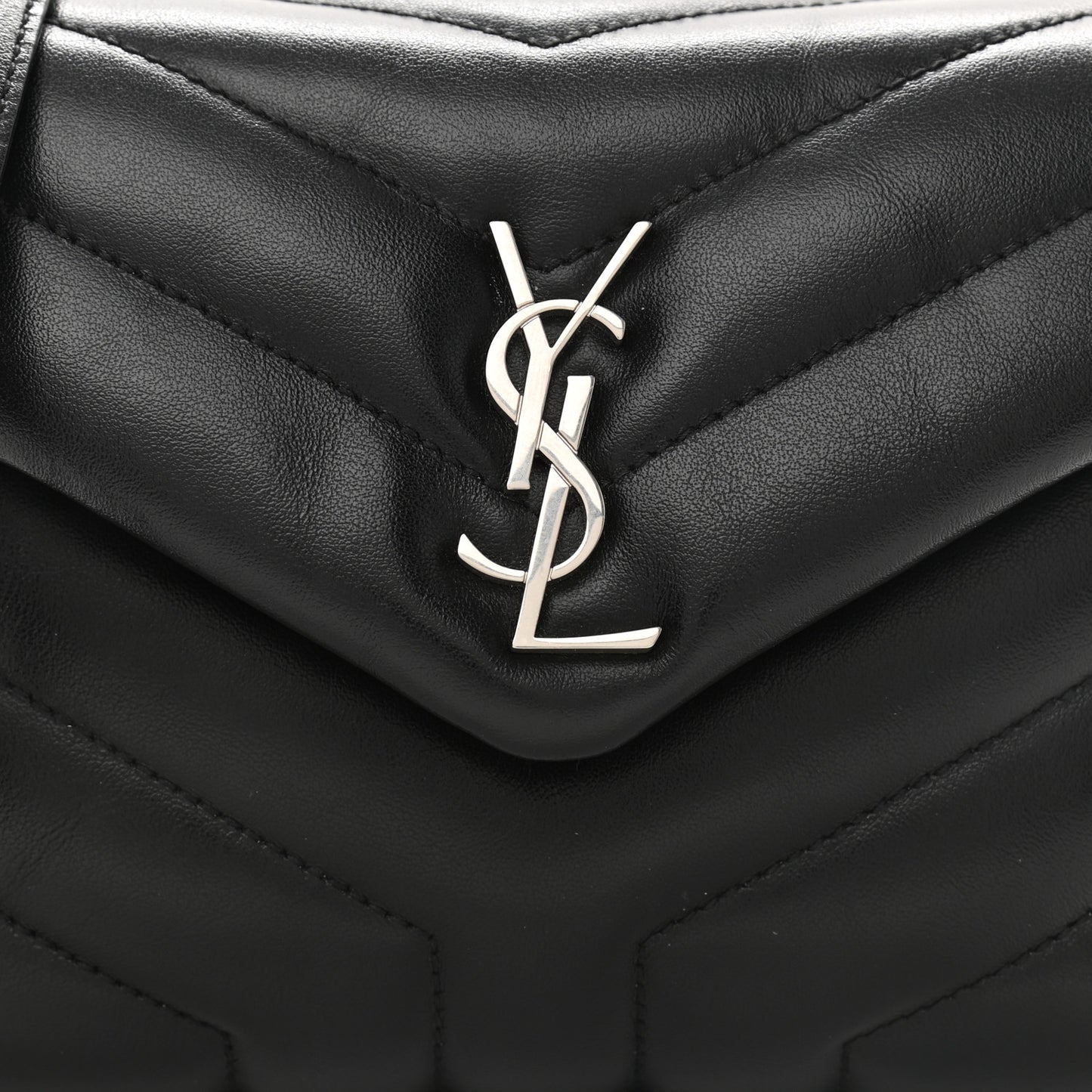Calfskin Y Quilted Monogram Toy Loulou Crossbody Bag Black