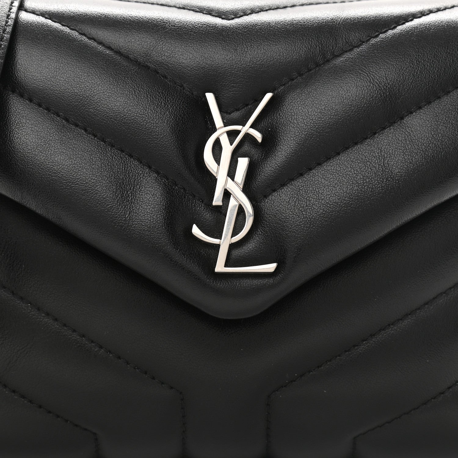 Saint Laurent Calfskin Y Quilted Monogram Toy Loulou Crossbody Bag Black 9 of 13