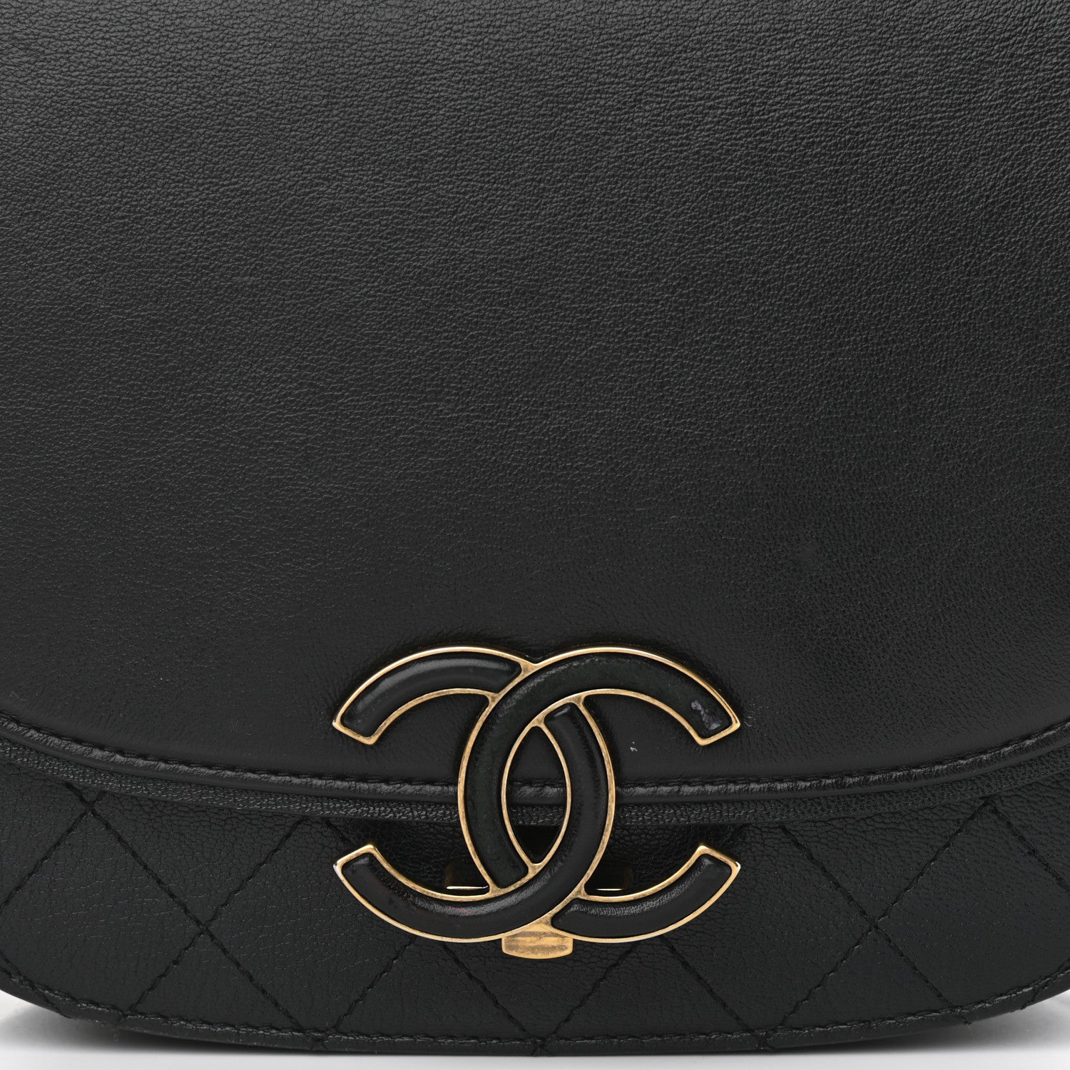 Chanel Shiny Calfskin Goatskin Quilted Medium Coco Curve Messenger Flap Black 8 of 10