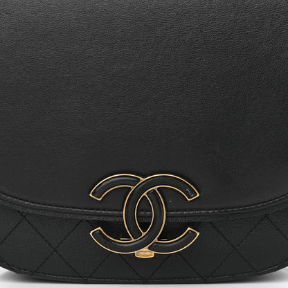 Chanel Shiny Calfskin Goatskin Quilted Medium Coco Curve Messenger Flap Black 8 of 10