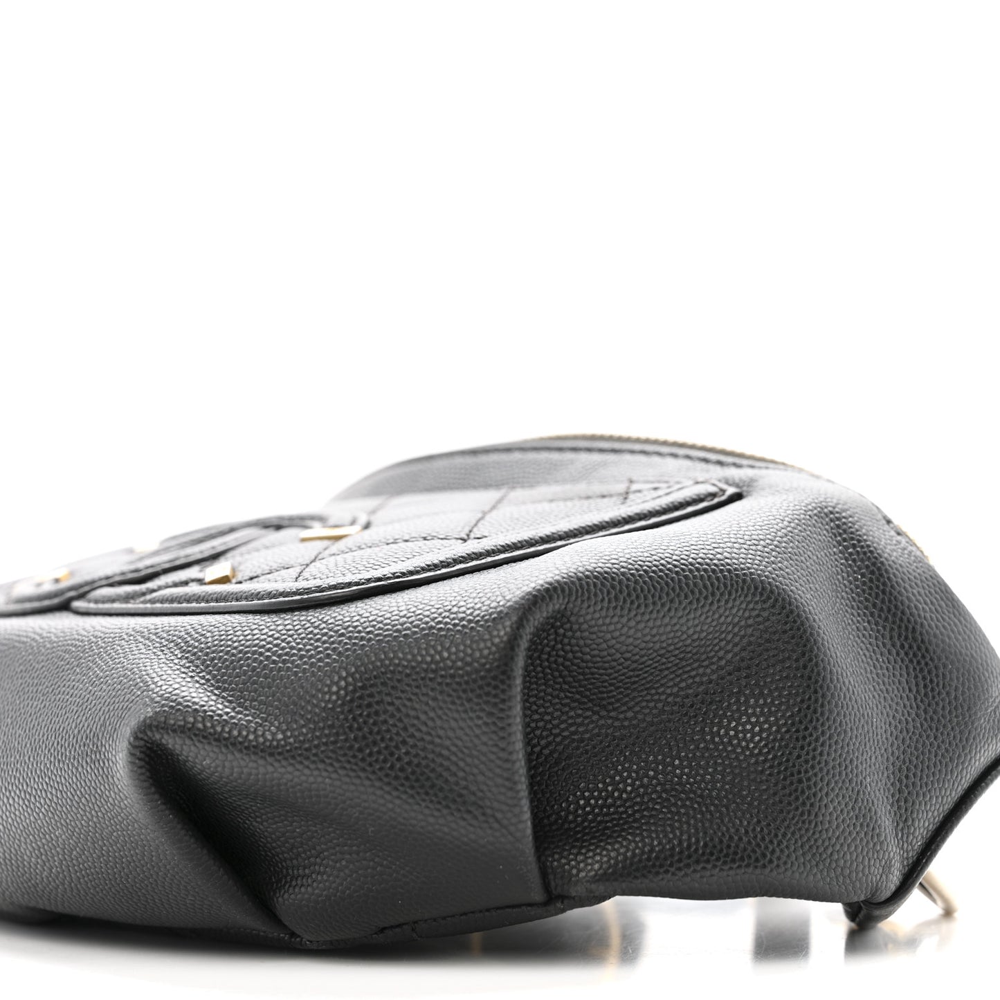Caviar Quilted Filigree Waist Bag Black