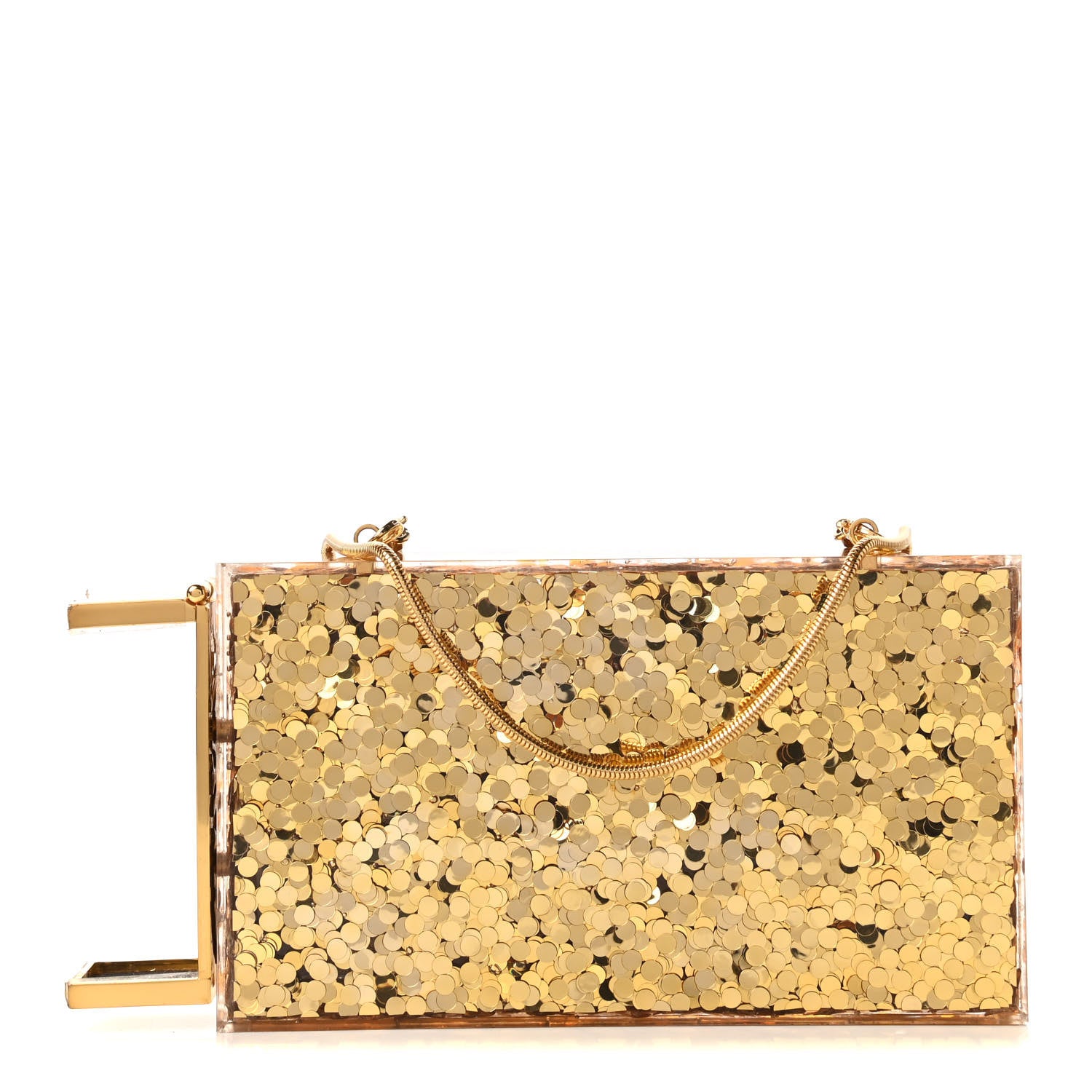 Tom Ford Sequin Plexiglass Lipstick Minaudiere Clutch Gold 1 of 11