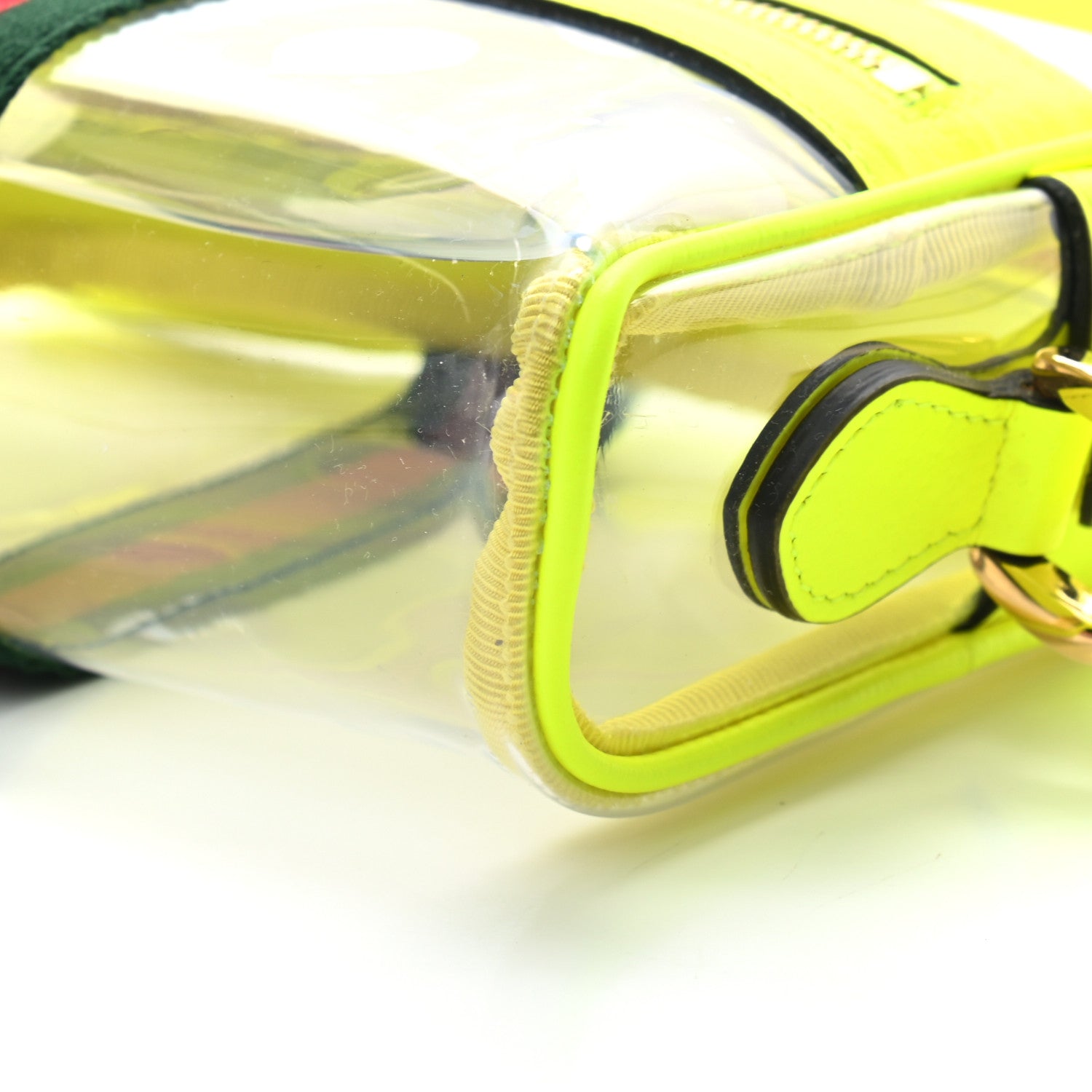 Gucci Vinyl Web Mini Ophidia Transparent Shoulder Bag Yellow Fluo 18 of 19