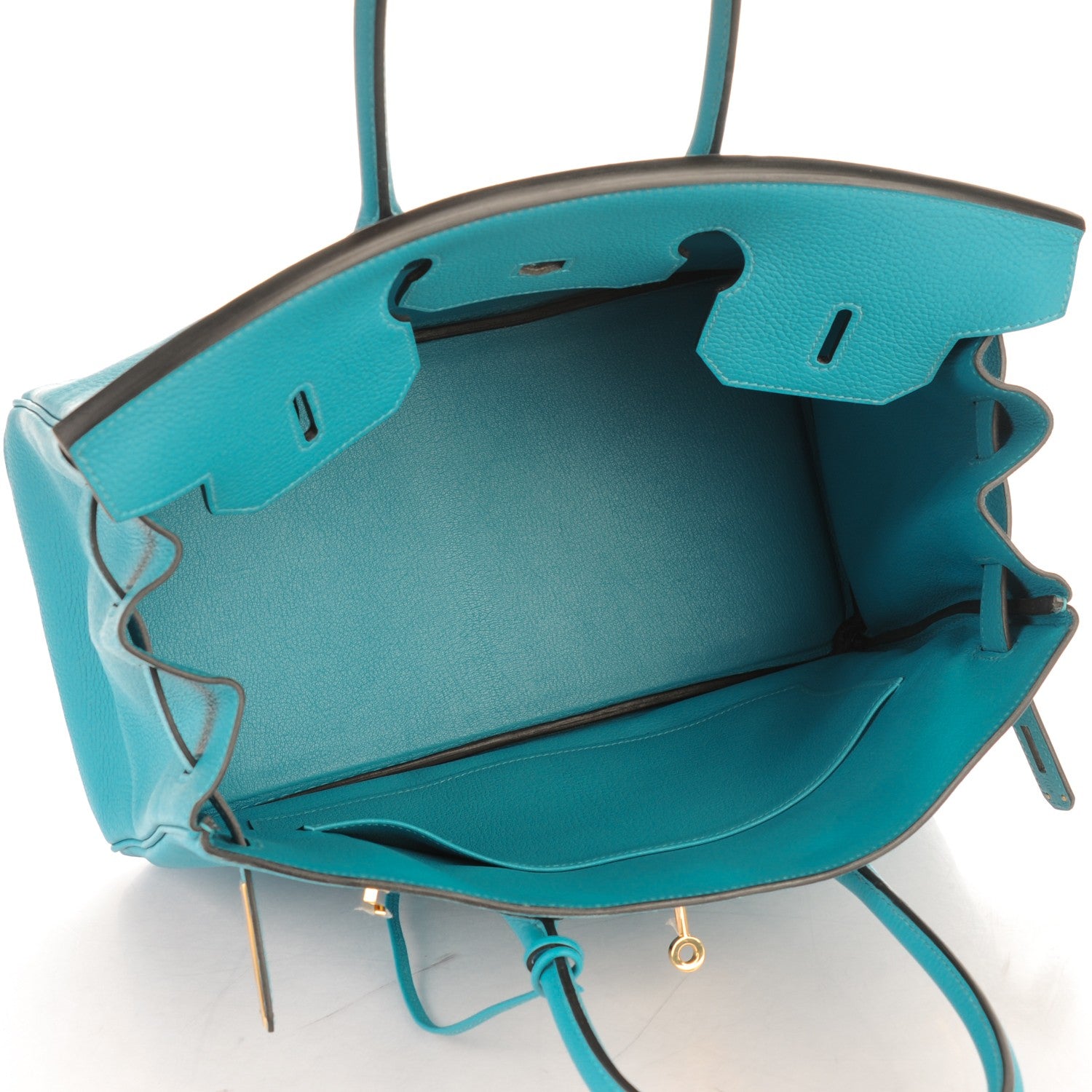 Hermes Taurillon Clemence Birkin 35 Turquoise 7 of 23