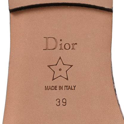 Christian Dior Canvas Rose Mutabilis Embroidered Dway Flat Slide Sandals 39 Fard Black 7 of 9