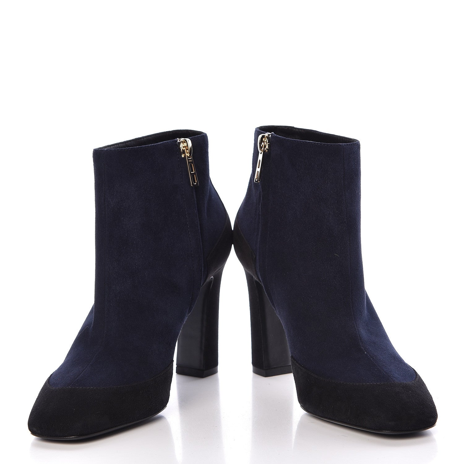 Hermes Suede Goatskin Neila Ankle Boots 37 Marine Black 5 of 13