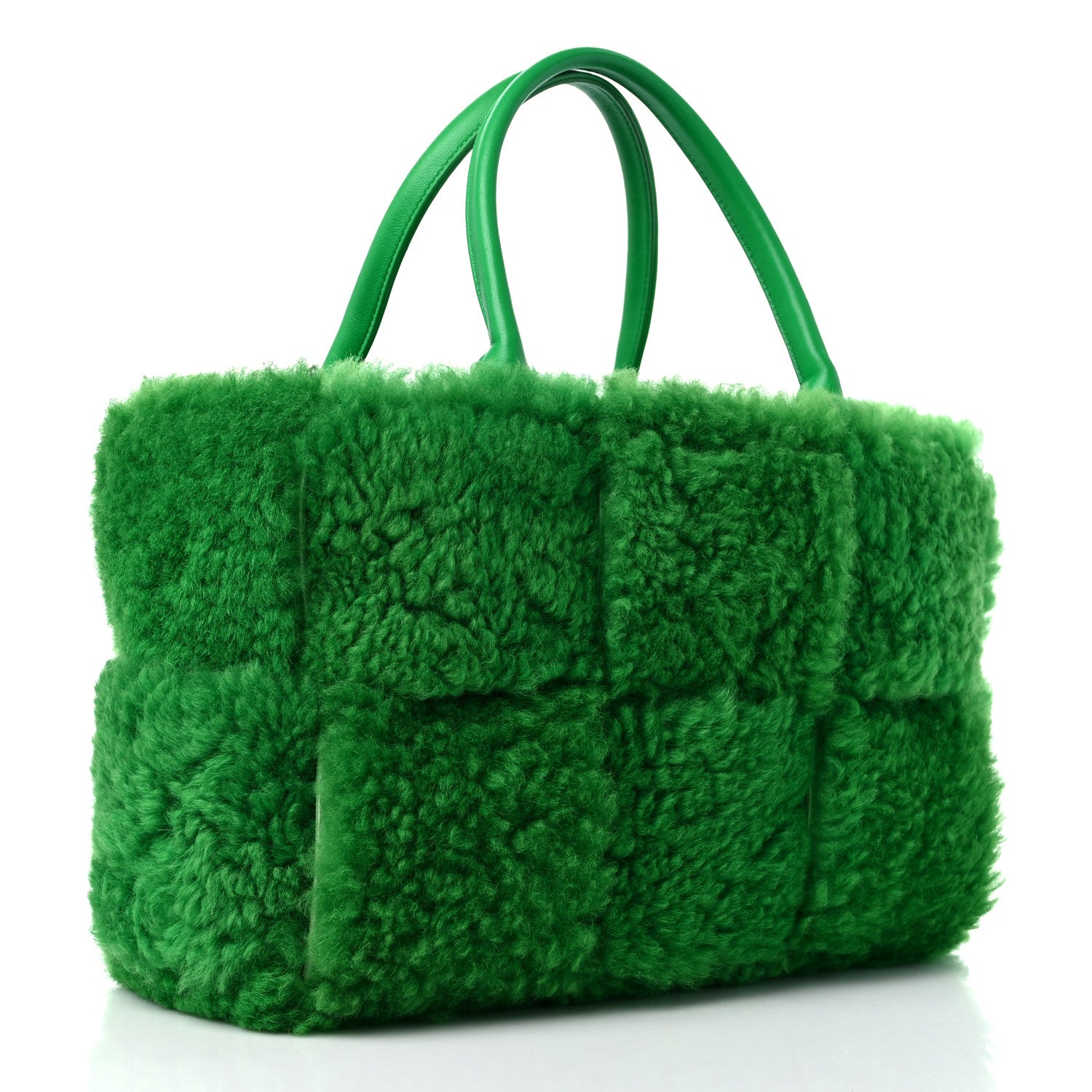 Bottega Veneta Shearling Small Intrecciato Arco Tote Parakeet 4 of 12